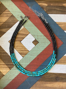 Turquoise and Navajo bead necklace