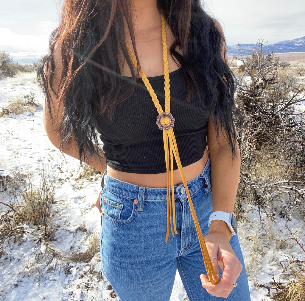 Yellow Braided Necklace