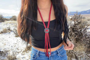 Red Braided necklace